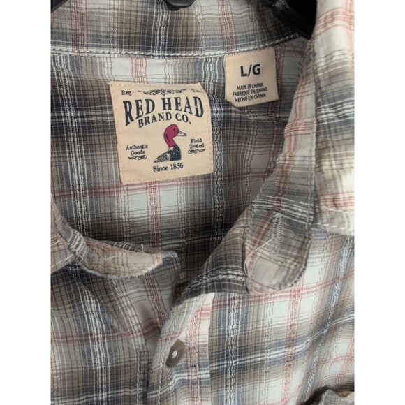 Red Head Brand Co. Plaid Flannel Shirt Long Sleeve Button Up Size L Men's - Picture 2 of 6